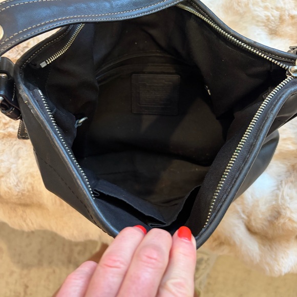 Coach Classic Black Leather Hobo Bag with Tassel - Picture 9 of 12